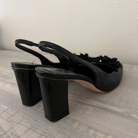 Never Worn Kate Black Leather Sling Back Heel - Picture 3 of 4